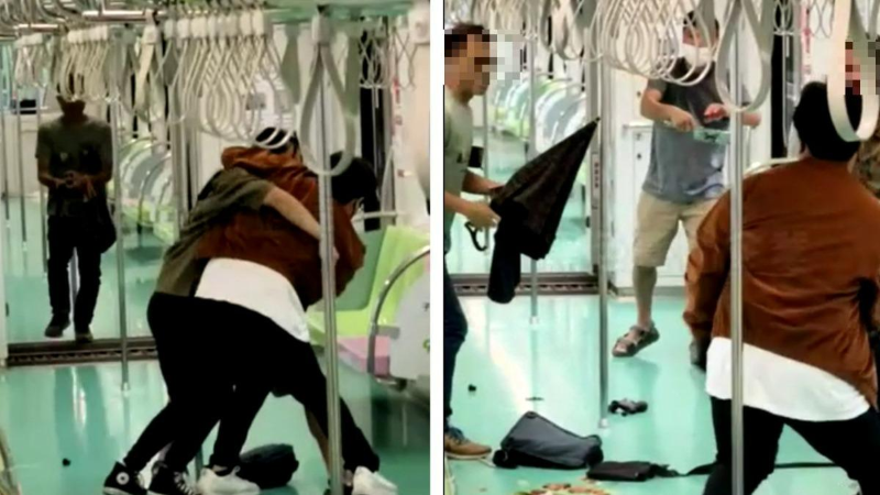 台中捷运21日传出一男子持刀砍人事件.