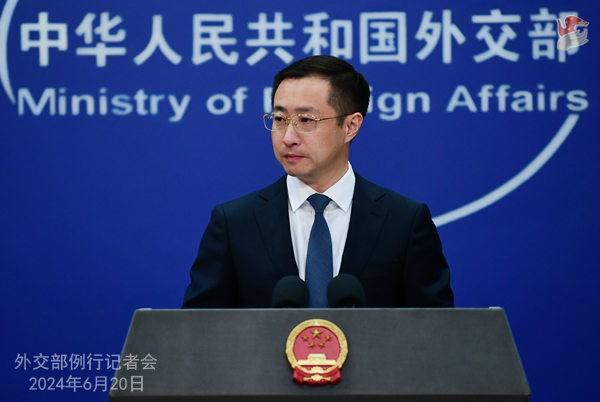 外交部发言人林剑20日主持例行记者会。（图源：外交部网站）